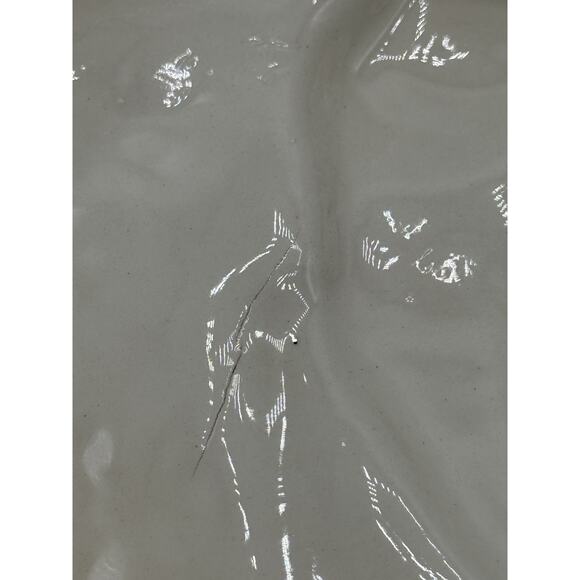 Vintage Embossed Owl Ceramic Trinket Box M.R. Signed Oval Nature Scene 8x5” - Picture 9 of 12